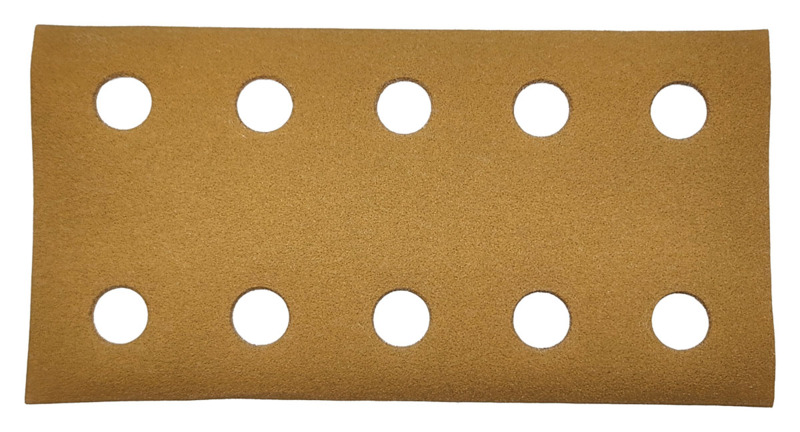 3-2/3" (93 mm) W x 7" (178 mm) L 150 Grit Hookit Gold With 10 Vacuum Holes DynaCut Sheet