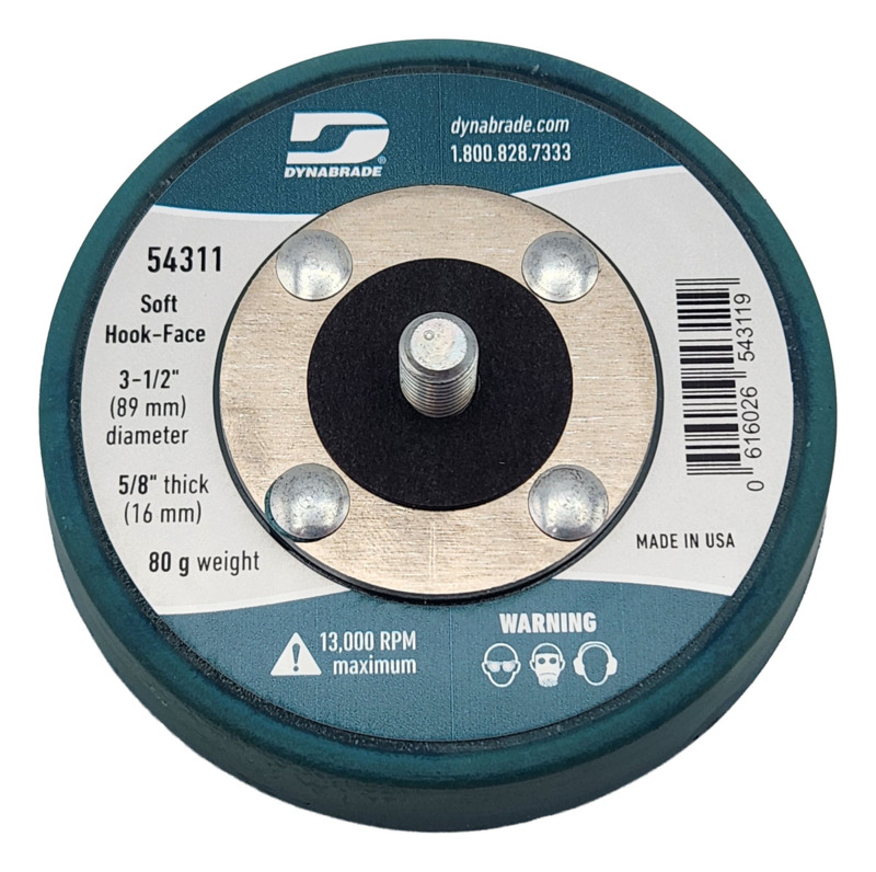 3-1/2" (89 mm) Dia. Non-Vacuum Disc Pad, Hook-Face, Short Nap