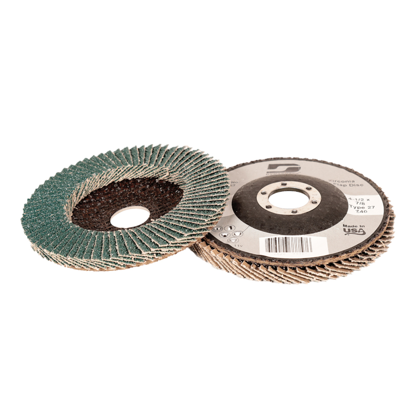 Disco de lixa com abas DynaCut tipo 27, com fibra de vidro, diâmetro de 4-1/2" (114 mm) x espessura de 7/8", grão 40, Z/A